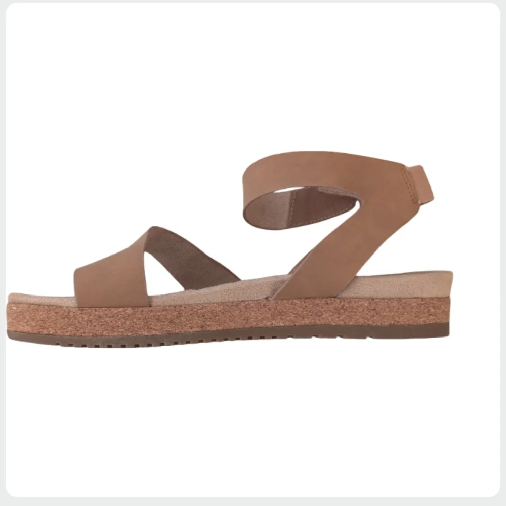 Natural SOUL Divina Cork Footbed Sandals Ankle Strap Nude 8.5 M Comfort - Picture 4 of 9